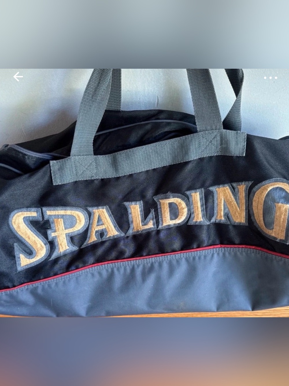 Spalding Black, Gray and Red Accent Men’s Duffel